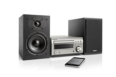 Denon D-M41DAB Mini-HiFi-systeem met CD, Bluetooth en FM/DAB+ tuner met 2 x 30 W uitgangsvermogen, zilver/zwart