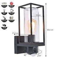 Lutec WandlampFlair zwart met camera - 5288811012 - thumbnail