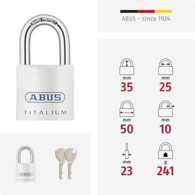 ABUS Hangslot 80Ti/50 B/Dfnli - 80TI/50 B/DFNLI - 80TI/50 B/DFNLI