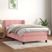 Boxspring met matras fluweel roze 90x190 cm - thumbnail