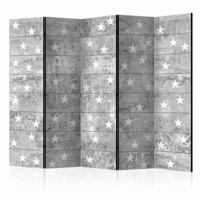 Vouwscherm / Kamerscherm - Sterren op beton 225x172cm , gemonteerd geleverd, dubbelzijdig geprint - thumbnail