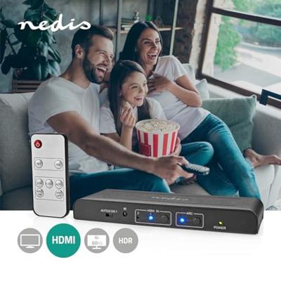 Nedis VEXT3480AT Hdmi™-extractor Hdmi™ Input Toslink Female / 2x Hdmi™ Output / 2x Rca / 3.5 Mm Maximale Resolutie: 4k@60hz 18 Gbps Metaal Antraciet Doos