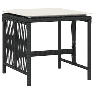 15-delige Tuinset met kussens poly rattan zwart