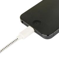 Geweven Nylon stijl USB 8 Pin Data Transfer / laad Kabel voor iPhone 6 / 6S & 6 Plus / 6S Plus iPhone 5 & 5S & 5C Lengte: 1 meter (wit) - thumbnail