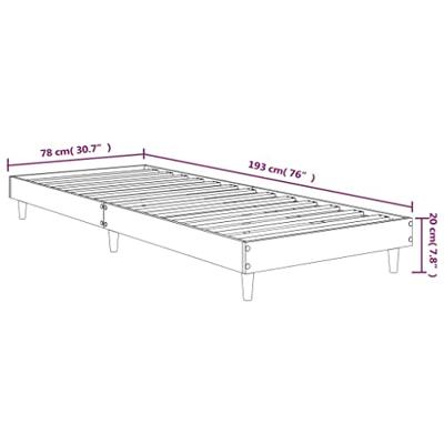 Bedframe zonder matras bewerkt hout bruin eikenkleur 75x190 cm Bedframe zonder matras bewerkt hout bruin eikenkleur 75x190 cm
