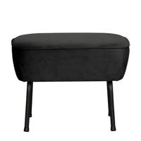 BePureHome Hocker 'Vogue' Velvet, kleur Zwart - thumbnail