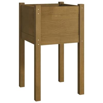 VidaXL Plantenbak 40x40x70 cm massief grenenhout honingbruin VidaXL Plantenbak 40x40x70 cm massief grenenhout honingbruin