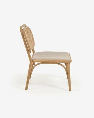 Kave Home Fauteuil 'Doriane' Eikenhout en Rotan, kleur Naturel