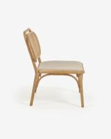 Kave Home Fauteuil 'Doriane' Eikenhout en Rotan, kleur Naturel - thumbnail