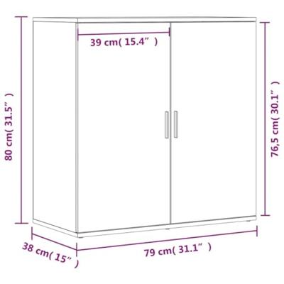 Dressoirs 2 st 79x38x80 cm bewerkt hout zwart