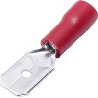 TRU COMPONENTS T1904C109 Assortiment platte stekkers (male) Insteekbreedte: 4.80 mm Insteekdikte: 0.80 mm 180 ° Deels geïsoleerd Rood 25 stuk(s) - thumbnail