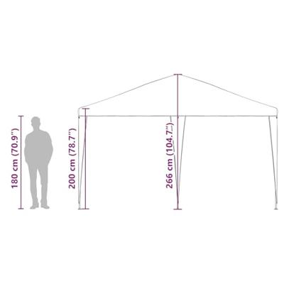 Partytent Groen en Wit 400 x 400 x 266 cm Polyester en staal