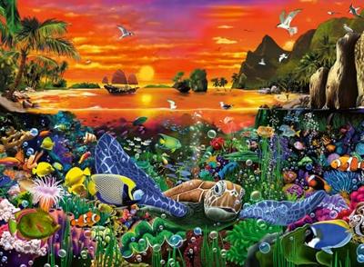 Ravensburger Legpuzzel schildpad in het rif, 500st.