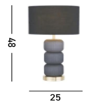 Searchlight SchemerlampTablu blauw en goud met zwarte kap - EU60441