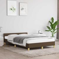Bedframe met hoofdeinde stof donkerbruin 120x200 cm - thumbnail