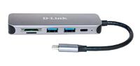 D-Link DUB-2325 5-in-1 USB-C hub met 2 USB 3.0-poorten (USB-C poort, SD/microSD-kaartlezer voor pc, MacBook Pro, MacBook Air, iPad Pro, Chromebook, Surface Pro enz.) - thumbnail