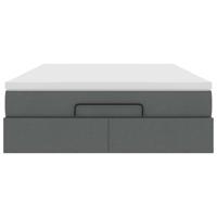 Ottoman bed met matras 140x200cm stof donkergrijs - thumbnail