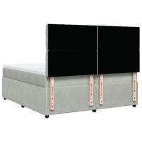 Boxspring met matras fluweel lichtgrijs 200x200 cm - thumbnail