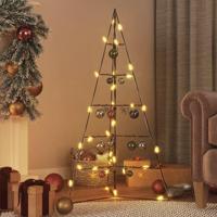 VidaXL Kerstdecoratie kerstboom 100 cm metaal zwart - thumbnail