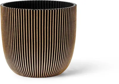 Capi nature groove bol bloempot 29x27 cm zwart goud