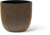 Capi nature groove bol bloempot 29x27 cm zwart goud - thumbnail