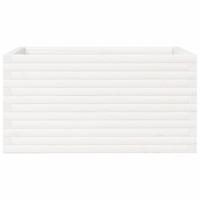 Plantenbak 90x60x45,5 cm massief grenenhout wit - thumbnail