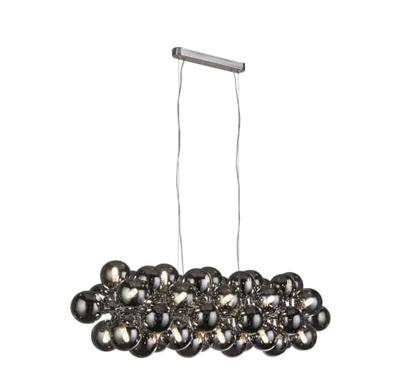 Searchlight Hanglamp GlasBerry Globe 25-lichts zwart met smoke glas - 52131-25SM