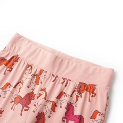 Kinderpyjama met lange mouwen paardenprint 104 lichtroze