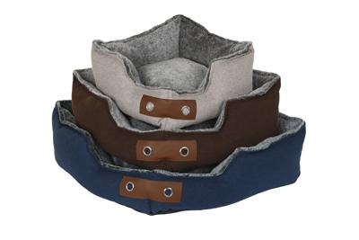 Hondenbed DKD Home Decor Bruin Beige Marineblauw 60 x 60 x 20 cm