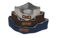 Hondenbed DKD Home Decor Bruin Beige Marineblauw 60 x 60 x 20 cm - thumbnail