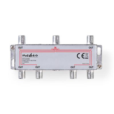 Nedis SSPL600ME Catv F-splitter Max 10 Db Versterking 5 - 1000 Mhz 6 Uitgangen Nedis SSPL600ME Catv F-splitter Max 10 Db Versterking 5 - 1000 Mhz 6 Uitgangen