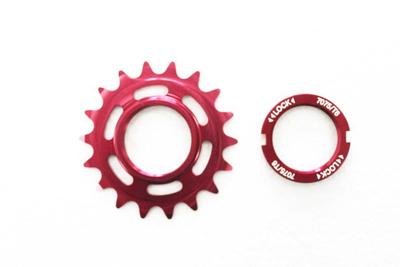 Fixed Tandwiel 18t met lockring - Rood