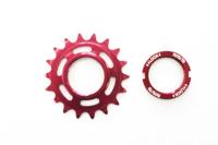 Fixed Tandwiel 18t met lockring - Rood - thumbnail