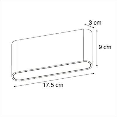 QAZQA Moderne buiten wandlamp wit 17,5 cm incl. LED IP65 - Batt