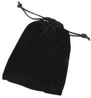 Pendelbuidel Fluweel Zwart - 10 x 9 cm - thumbnail