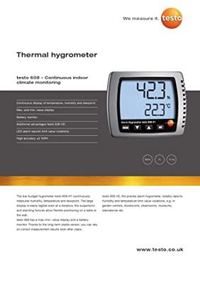 testo 608-H1 Luchtvochtigheidsmeter (hygrometer) 10 % Hrel 98 % Hrel Dauwpunt/schimmel waarschuwingsweergave