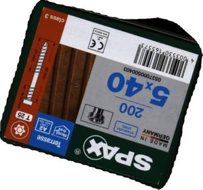 SPAX 0537000500403 R 88192 Zylinderkopf T-STAR Houtschroef 5 mm 40 mm T-STAR plus RVS A2 200 stuk(s)