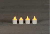 Anna&apos;s Collection LED theelicht oplaadbaar flame effect uitbreidingsset 5cm wit 4 stuks - thumbnail