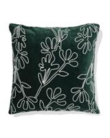 HEMA Kussenhoes 50x50cm velours bloem groen (groen) - thumbnail
