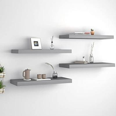 Wandschappen zwevend 4 st 60x23,5x3,8 cm MDF grijs