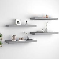 Wandschappen zwevend 4 st 60x23,5x3,8 cm MDF grijs - thumbnail