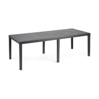 Queen outdoor eettafel met rotan effect - Antraciet - 220 x 90 x 72 cm
