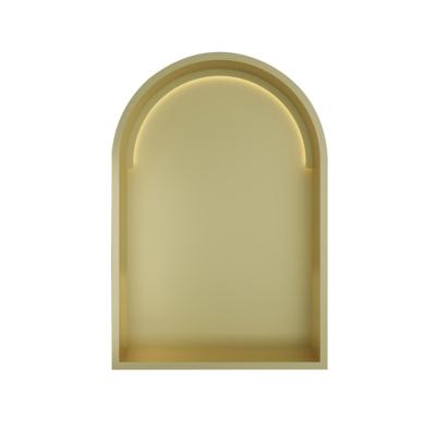 Hotbath &MORE Inbouwnis Toogmodel 30x45x10cm met LED IP44 Geborsteld Messing PVD Hotbath &MORE Inbouwnis Toogmodel 30x45x10cm met LED IP44 Geborsteld Messing PVD
