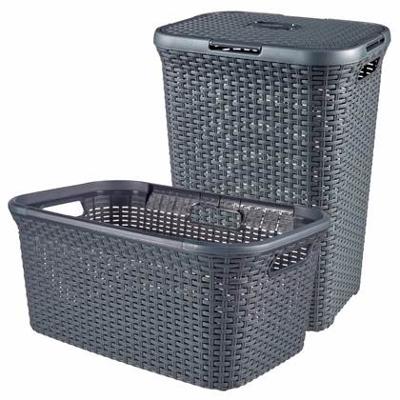 Curver 2-delige Wasboxen- en mandenset Style 45L+60L antraciet