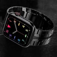 Stalen schakelband - Zwart - Geschikt voor Apple watch 38mm / 40mm / 41mm / 42mm - thumbnail