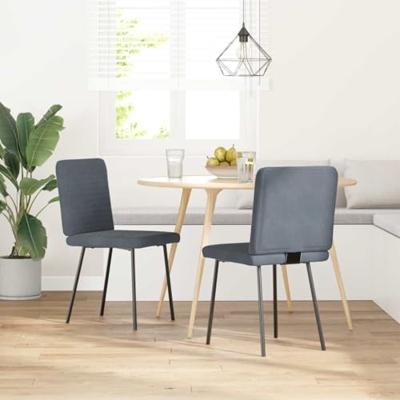 Eetkamerstoelen 2 st fluweel donkergrijs