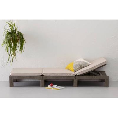 ALLIBERT fauteuil van geweven hars imitatie met kussens - 4 standen - Daytona - Beige