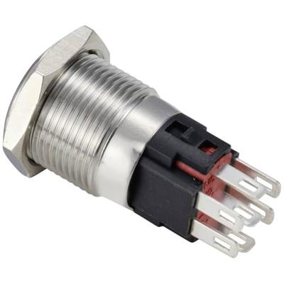TRU COMPONENTS TC-12647548 Druktoets 250 V/AC 3 A 1x uit/(aan) IP65 RGB Moment RVS 1 stuk(s)