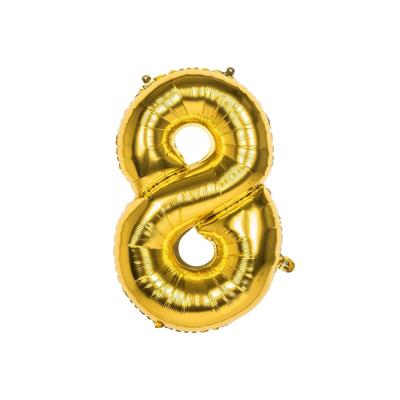 Boland Folieballon 8 goud 86cm Boland Folieballon 8 goud 86cm