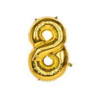 Boland Folieballon 8 goud 86cm - thumbnail